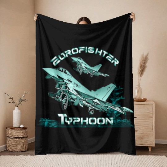 Eurofighter Typhoon fighter jet Throw Blankets