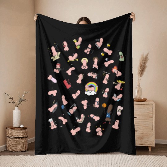 Eddie Funky Dick 40 Throw Blankets