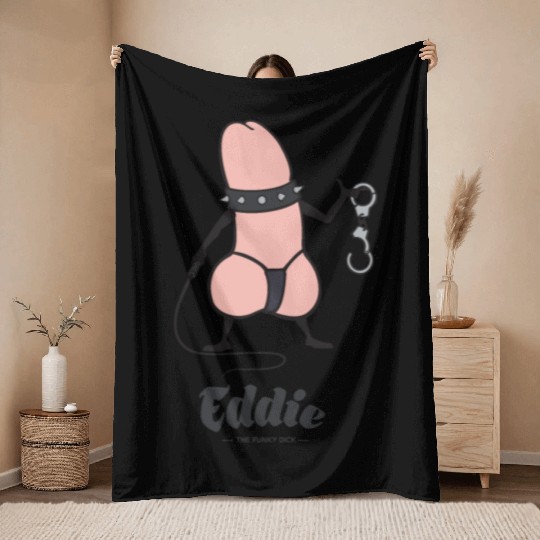 Eddie Funky Dick BDSM Throw Blankets