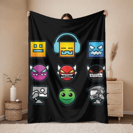 geometry dash insane Throw Blankets