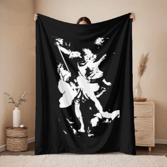 Archangel Michael Throw Blankets
