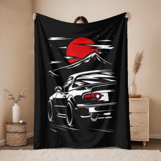 Miata mx5 JDM car Throw Blankets