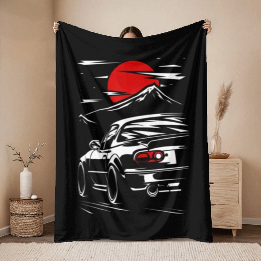 Miata mx5 JDM car Throw Blankets
