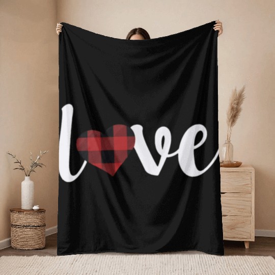 2020 Love Heart Graphic Throw Blankets