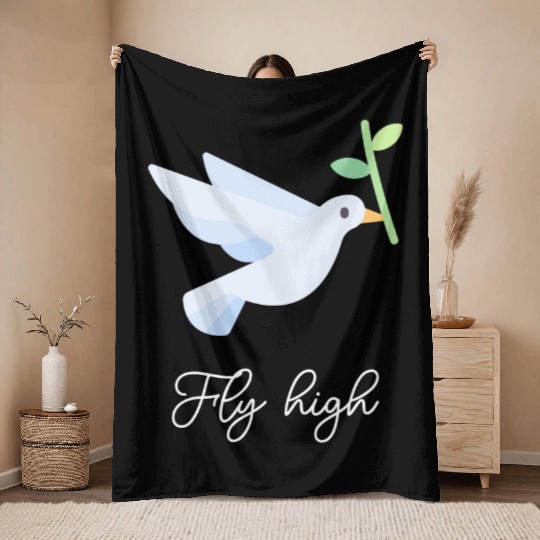 Birds Bird Lover Flying Freedom Peace Throw Blankets