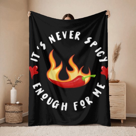 Chili Red Pepper Funny Gift For Hot Spicy Food & S Throw Blankets