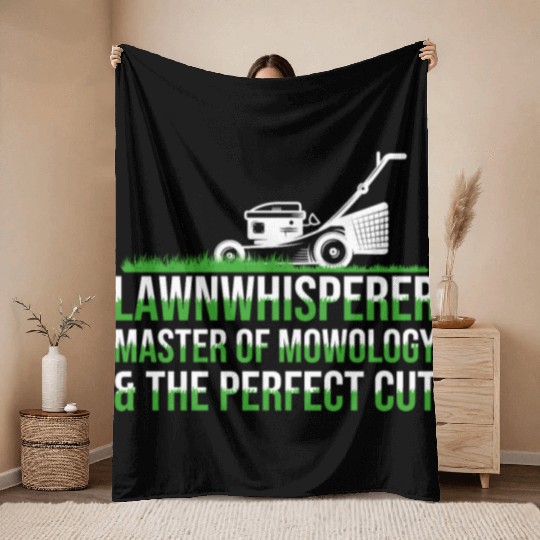 Funny Lawn Mowing Garden Lawn Mower Yard Work Gift Throw Blankets