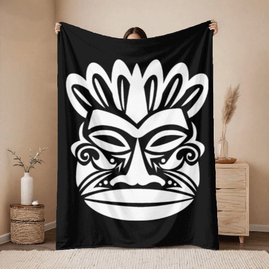 Maori Warrior Tiki Hawaii T Tattoo Gift Idea Throw Blankets