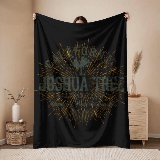 Vintage Joshua Tree National Park Gift Throw Blankets