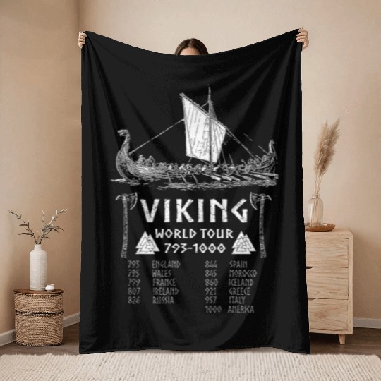 Viking world tour Throw Blankets