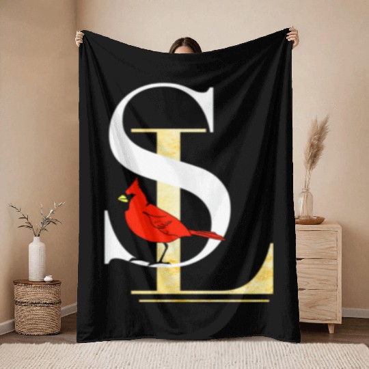 Saint Louis Red Cardinal Dress Elegant Font Design Throw Blankets