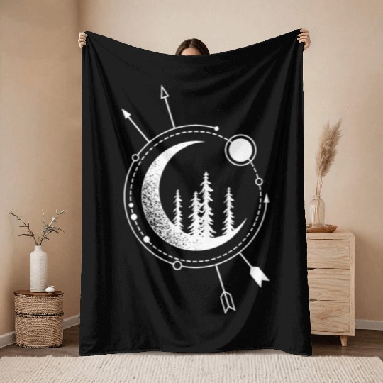 Modern Geometric Nature Forest Astronomy Bohemian Throw Blankets