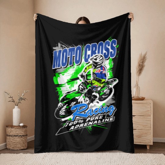 Motocross - Moto Cross - Supercross - MX - SX Throw Blankets