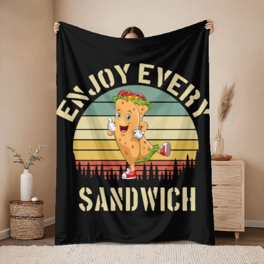 Enjoy Every Sandwich Throw Blankets