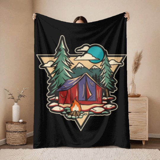 Trianggel Camping Throw Blankets