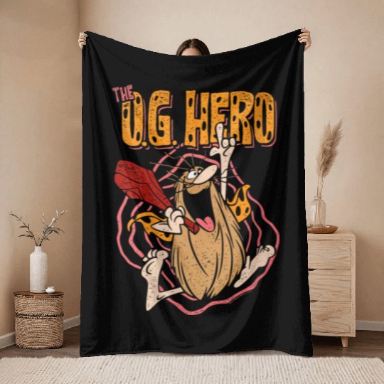 Captain Caveman Og Hero Gift Throw Blankets