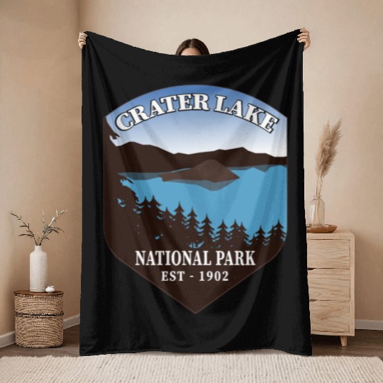 Crater Lake National Park Throw Blankets