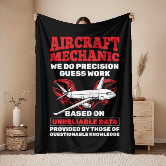 Mechanic Aircraft Aircraft Mechanic Throw Blankets