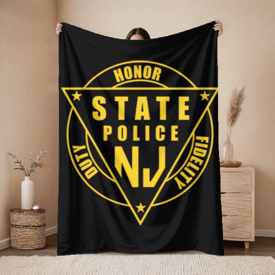 jersey state police Throw Blankets