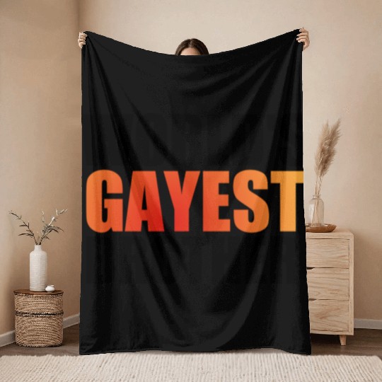 World's gayest brother funny gay Throw Blankets