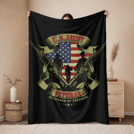 US Army Veteran Throw Blankets