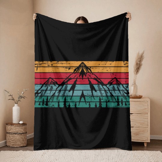 Mountains Mountaineering Hiking Throw Blankets