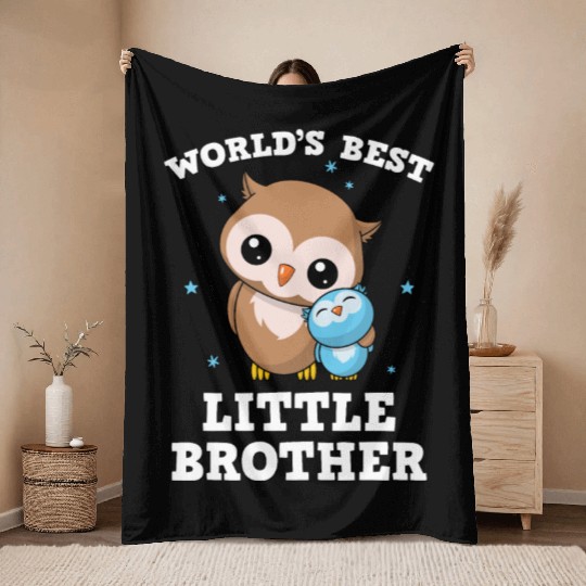 World's Best Little Brother - Owl Owls Throw Blankets