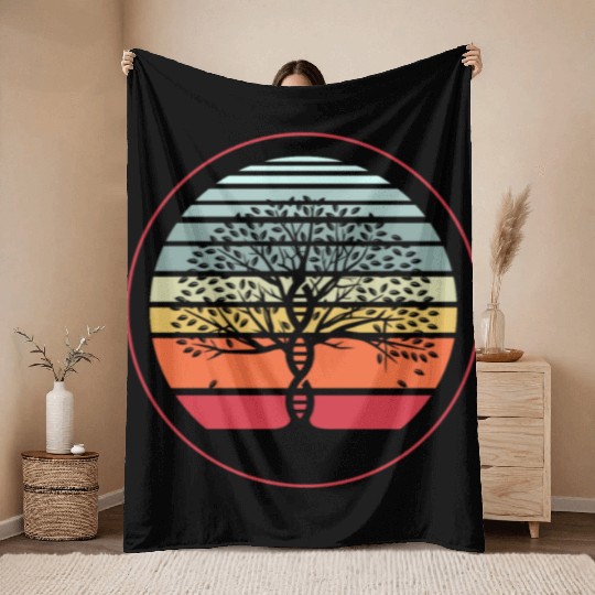 Tree of life, Tree of life Genetics, Family Throw Blankets