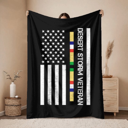 Desert Storm Veterans Throw Blankets