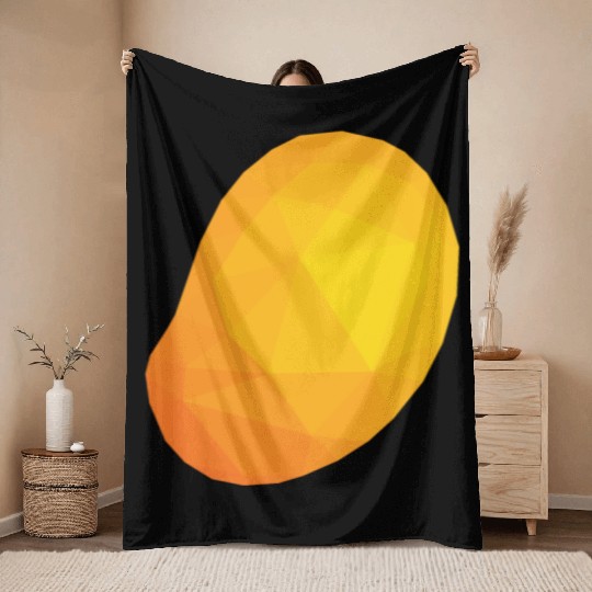 Mango Low Poly Throw Blankets