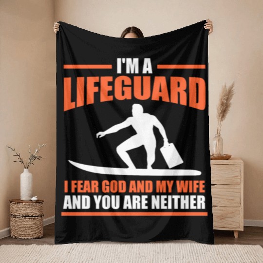 Lifeguard Pool Life Saver Throw Blankets