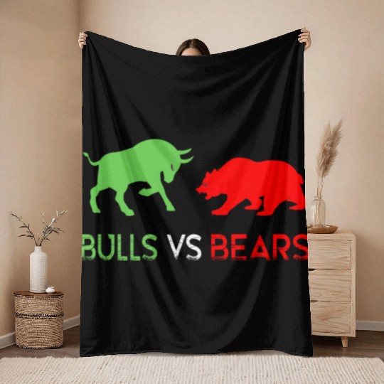 Stock Market trader/FOREX TRADER: Bulls vs. Bears Throw Blankets
