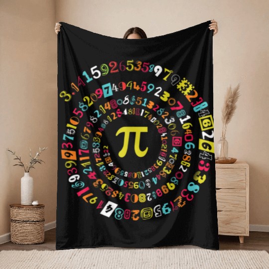 Funny Pi Day Spiral Pi Math for Pi Day 3.14 Throw Blankets
