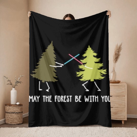 May the forest be with you Throw Blankets