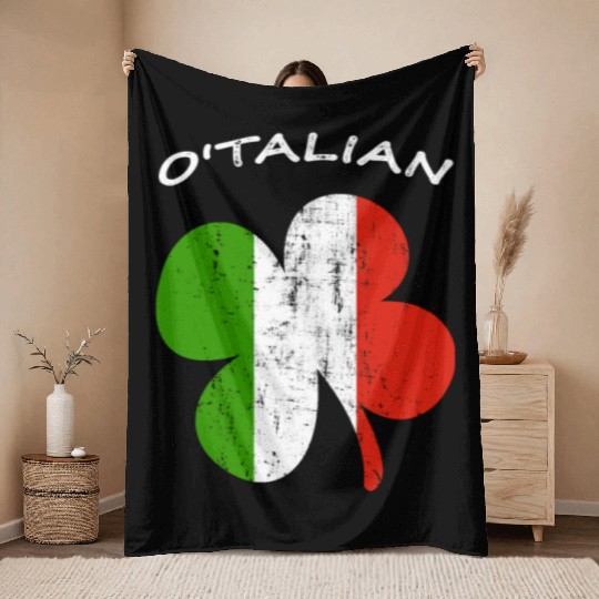 O'talian Funny Italian Irish, St Patricks Day Throw Blankets