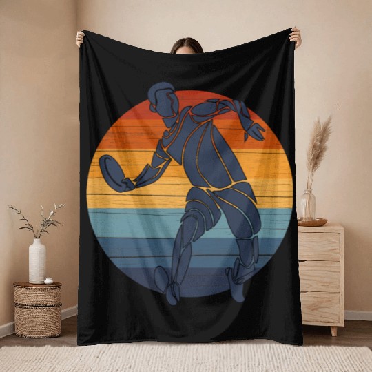 Retro Frisbee for the Ultimate Frisbee Player Throw Blankets