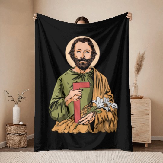 Saint Joseph Catholic Saint Throw Blankets