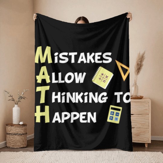 Mistakes Allow Thinking To Happen Funny Math Throw Blankets