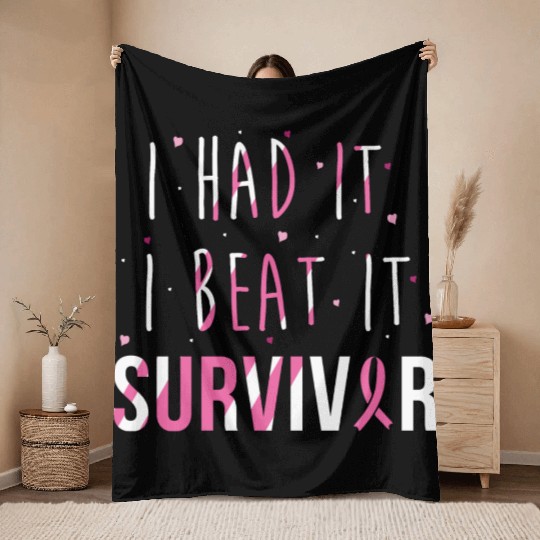 Breast Cancer Survivor I Had It I Beat It Throw Blankets
