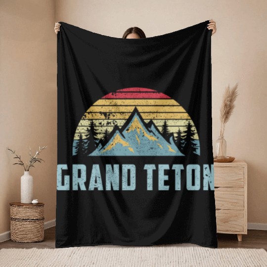 Grand Teton National Park Wyoming Mountain Sweat S Throw Blankets