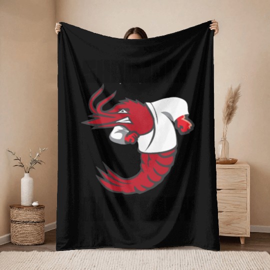 Shrimpin' Ain't Easy Shrimp Jiu Jitsu Fighter Throw Blankets