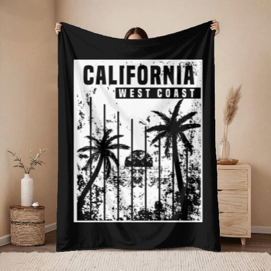 California West Coast Throw Blankets