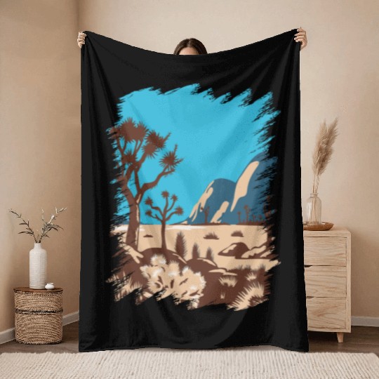 Joshua Tree National Park California Throw Blankets