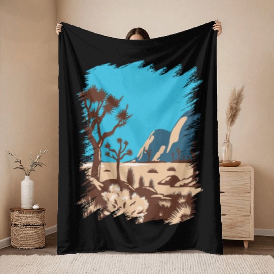 Joshua Tree National Park California Throw Blankets