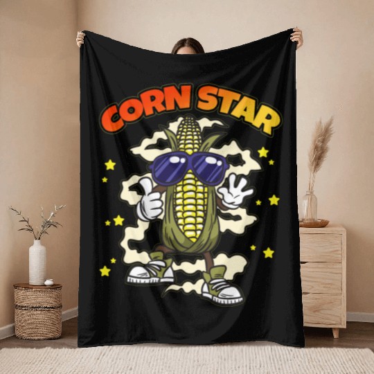 Corn Star Throw Blankets