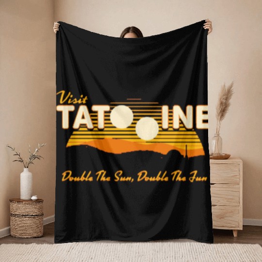 Visit Tatooine, Adventure The Mountains Are Callin Throw Blankets