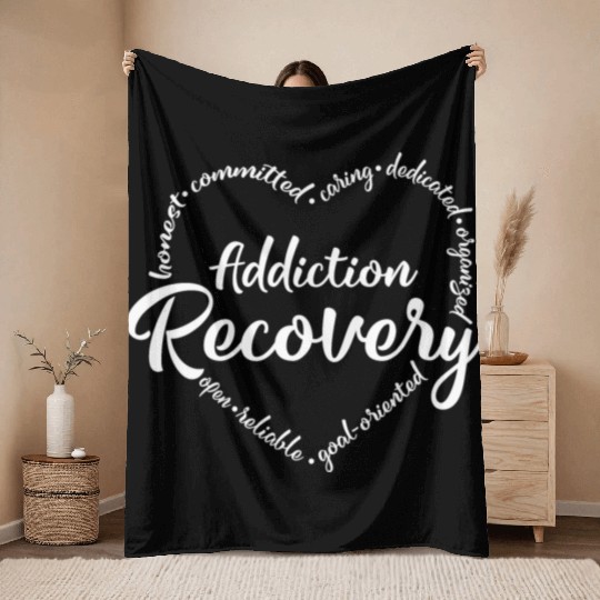 Addiction recovery, sobriety, sober Throw Blankets