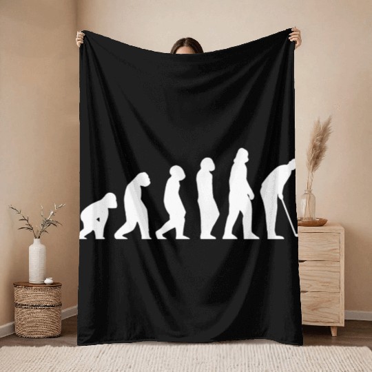 Golf Evolution Throw Blankets