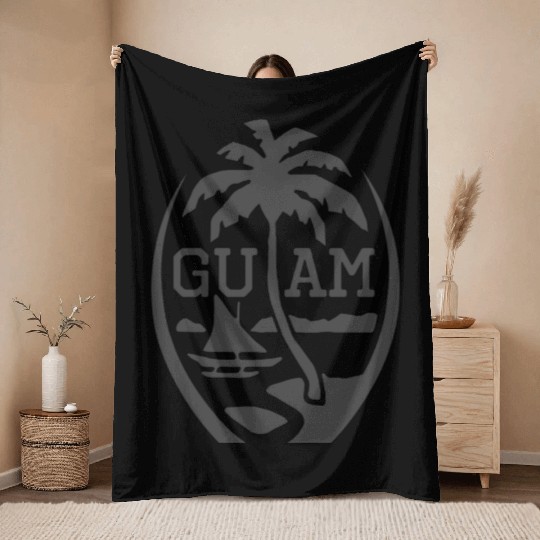 Guam Seal Guam Flag USA Guamanian Chamorro Throw Blankets