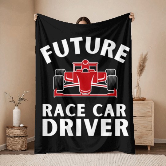Racing Race Car Driver And Muscle Car Throw Blankets